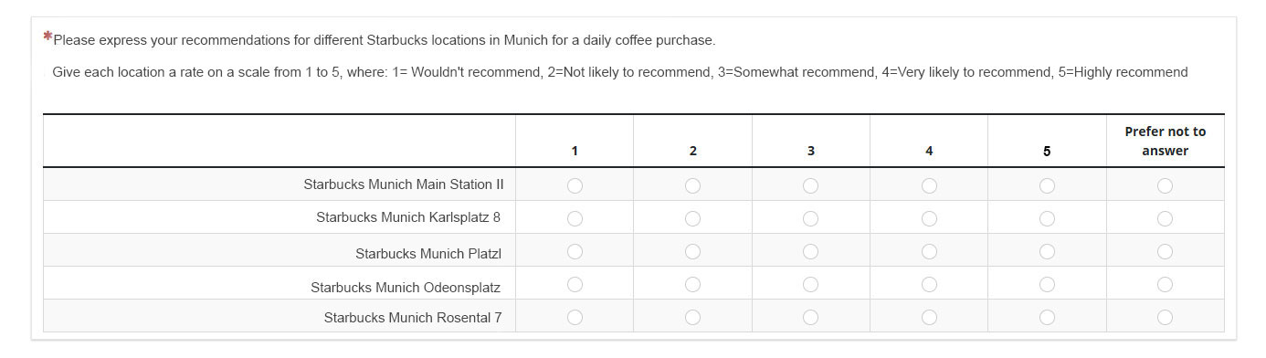 Tabular-view-survey-question